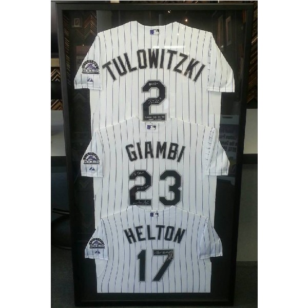 Colorado Rockies Autographed Tulowitzki, Giambi and Helton Jerseys
