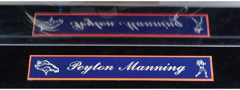 Peyton Manning Custom Engraved Name Plate