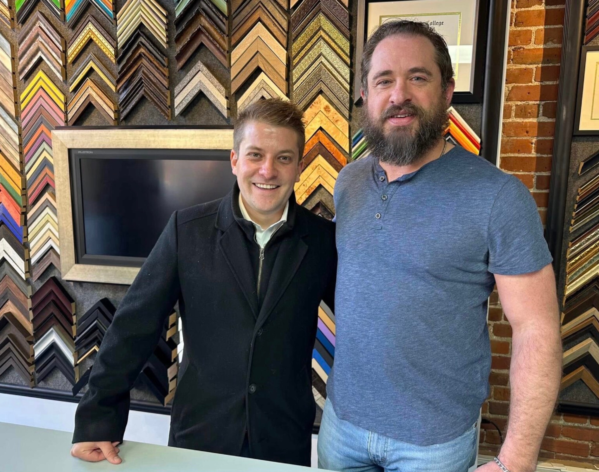 Marc Sallinger visiting 5280 Custom Framing in Denver