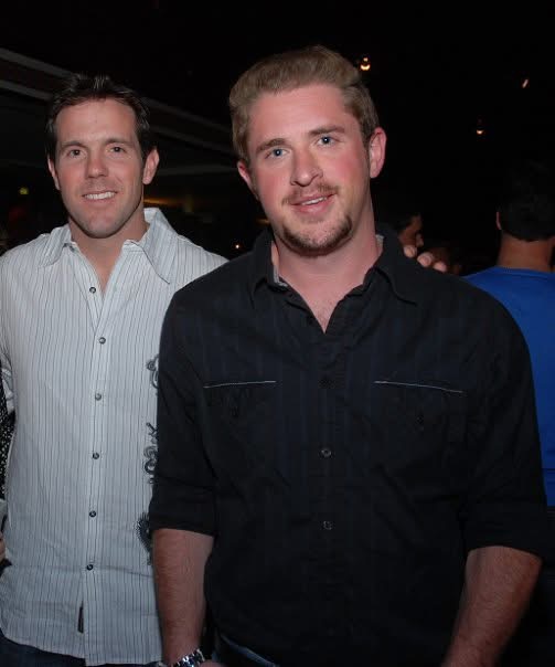 Owner of 5280 Custom Framing, Jarrod Perrott, hanging out with Brian Griese